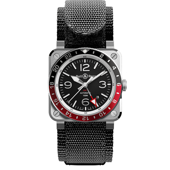 BR0393-BL-ST/SCA Bell & Ross ベル&ロス インストゥルメント BR03-93 GMT