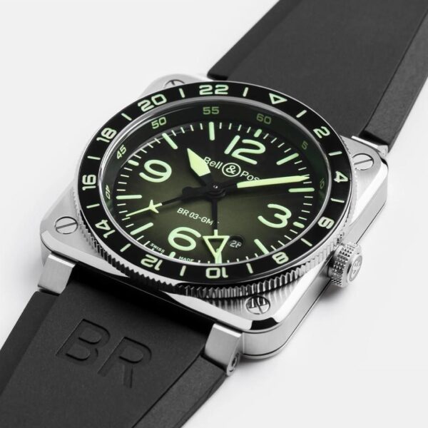 【世界限定500本】 BR0393-GN-ST/SRB Bell & Ross ベル&ロス BR-03 GMT グリーンラム
