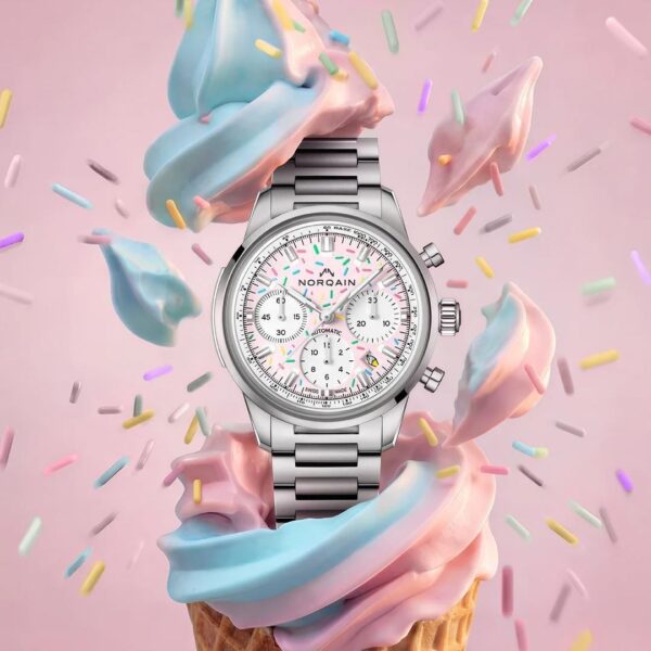 N2201.19S04.K01 NORQAIN ノルケイン フリーダム クロノ 40mm エンジョイライフ スプリンクル ラバーストラップ仕様
