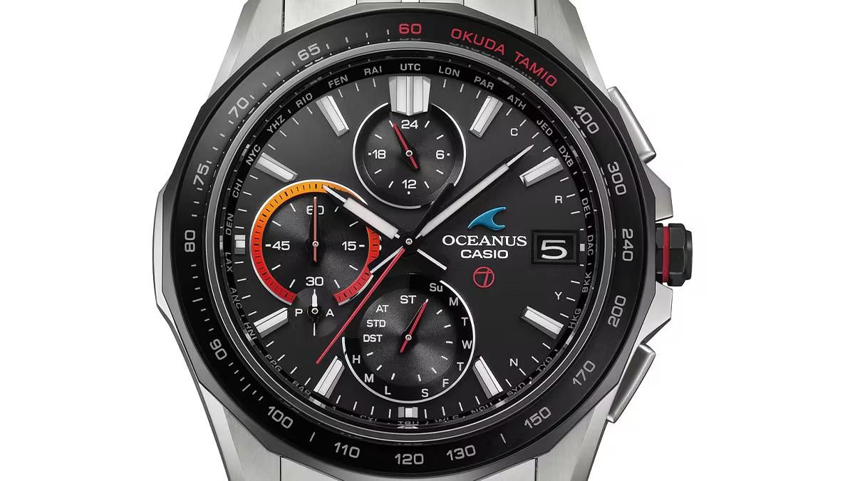 OCW-S7000TS-1AJRの文字盤を拡大した画像