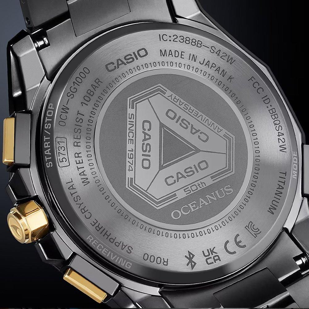 CASIO OCW-SG1000ZE-1AJR:裏側・留め具のディテール