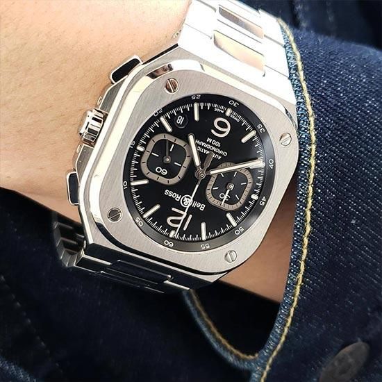 BR05C-BL-ST/SST ブラックスチール Bell & Ross ベル&ロス インストゥルメント BR05 クロノ 42mm