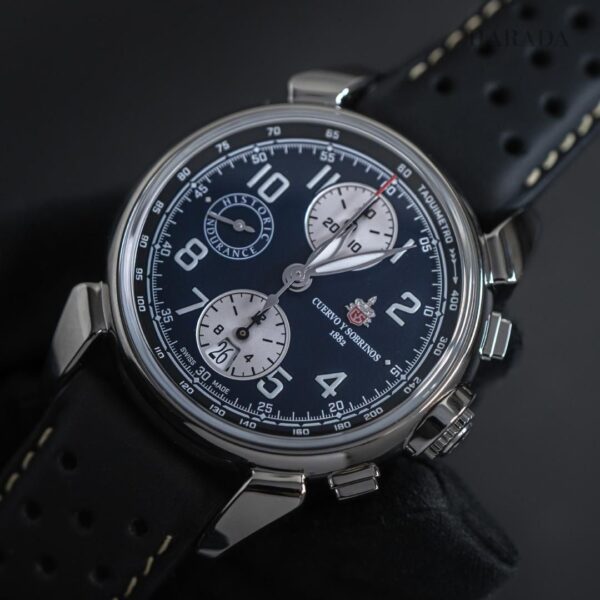 【世界限定76本(うち国内3本)】 3141-1HEP Cuervo y Sobrinos クエルボ・イ・ソブリノス ヒストリアドール クロノグラフ ヒストリックエンデュランス バリブルー