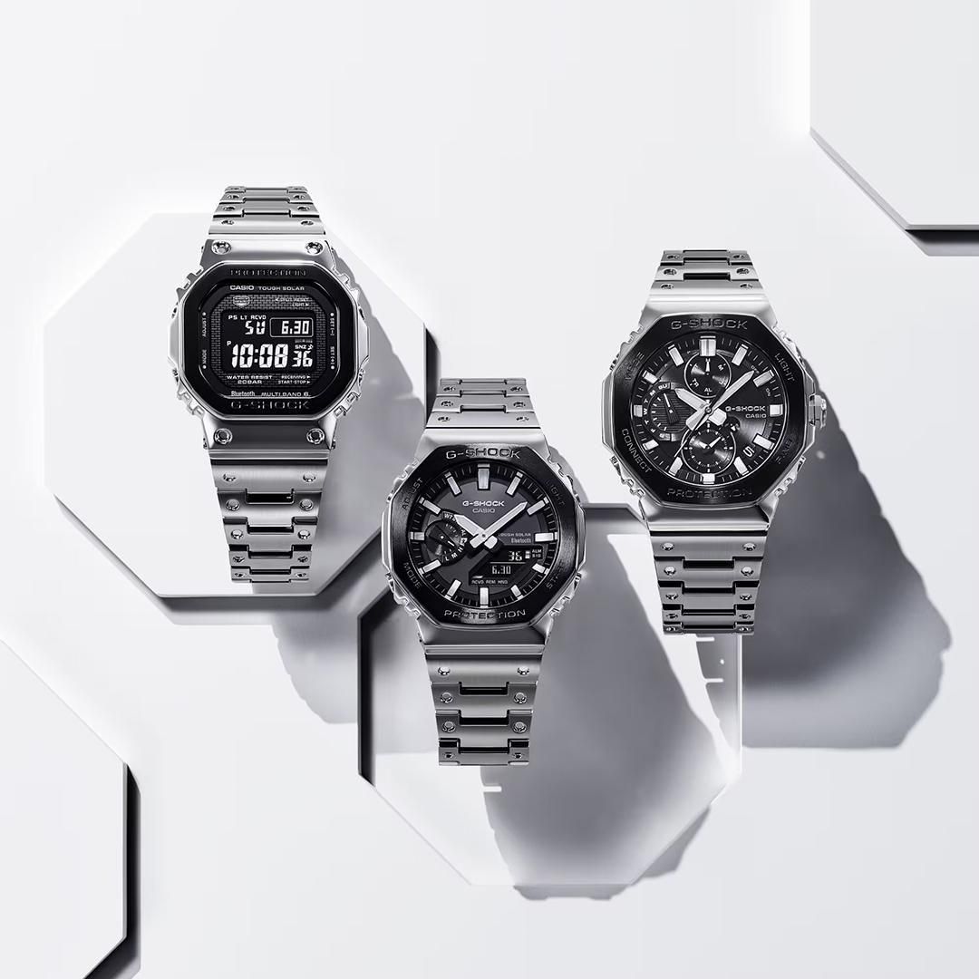 CASIO G-SHOCK GMW-B5000BT-1JF シリーズ集合写真の左側に写る本モデル