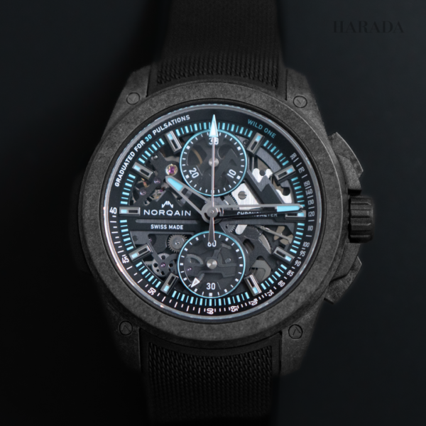N3002.40Q01.B07 NORQAIN ノルケイン ワイルドワン スケルトン クロノ 42mm ブラックラバーストラップ仕様
