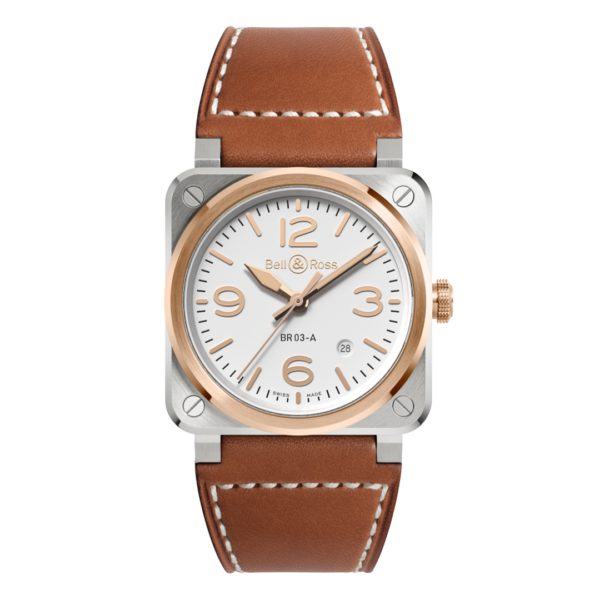 BR03A-WH-STPG/SCA Bell & Ross ベル&ロス BR03 ホワイト スティール & ゴールド