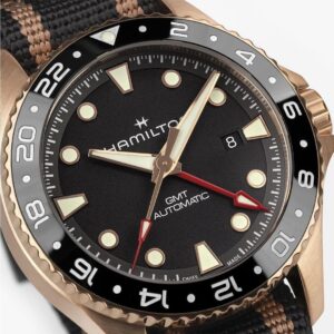 H82565930 HAMILTON ハミルトン カーキ ネイビー スキューバ オートマティック GMT ブロンズ 43mm