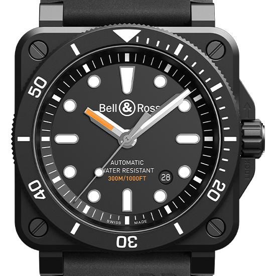 BR0392-D-BL-CE/SRB Bell & Ross ベル&ロス BR03-92 ダイバー ブラックマット
