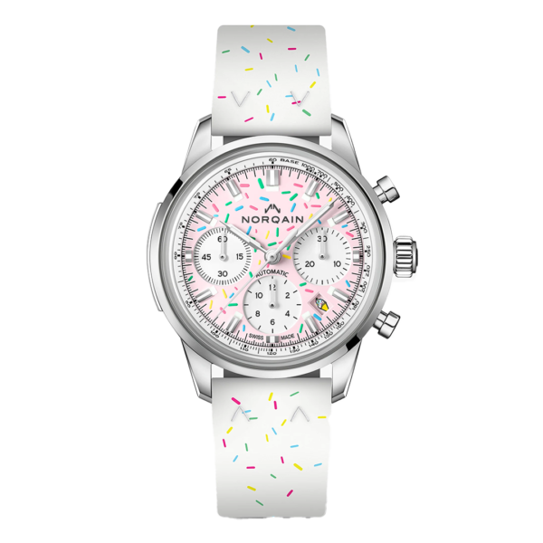 N2201.19S04.K01 NORQAIN ノルケイン フリーダム クロノ 40mm エンジョイライフ スプリンクル ラバーストラップ仕様