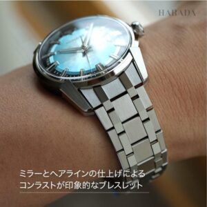 MINASE ミナセ DIVIDO ディヴァイド アイスブルー 雪平模様 VM14-M01GIB-SSB メンズ 自動巻き腕時計 ステンレスブレスレット