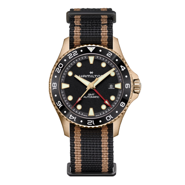 H82565930 HAMILTON ハミルトン カーキ ネイビー スキューバ オートマティック GMT ブロンズ 43mm