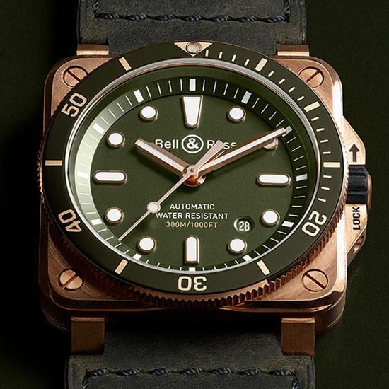 【999本限定】 BR0392-D-G-BR/SCA グリーン ブロンズBell & Ross ベル&ロス インストゥルメント BR03-92 ダイバー